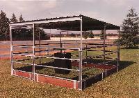 miniature pen roof mud gaurd wood slats walk through gates